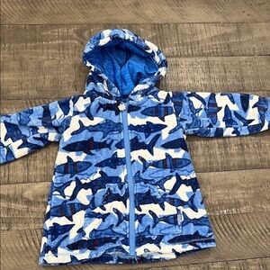 Shark Print hooded Towel with zipper